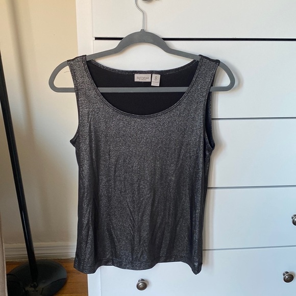 EasyWear by Chicos gunmetal tank top shell, size 0 - Picture 1 of 4